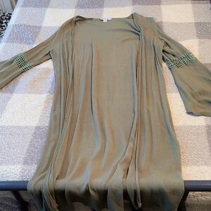Long green boho cardigan